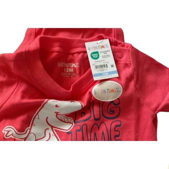 Garanimals Salmon Onsie with Dinosaur NWT 12 mo. - Picture 3 of 3